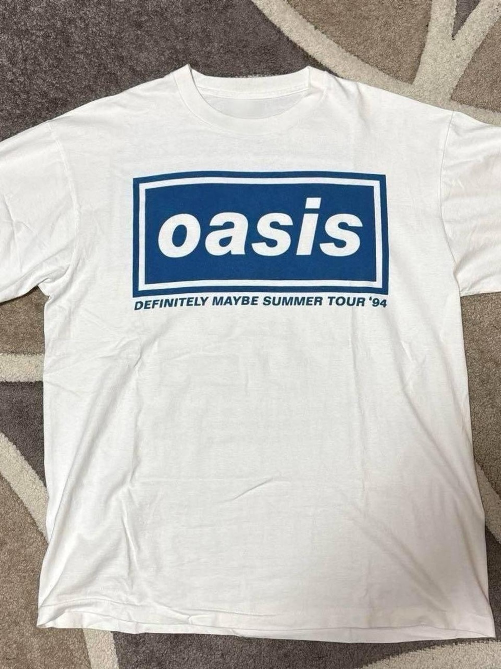 Gildan White Tee with Blue Oasis Logo
